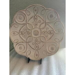 Juliska Jardins du Monde Whitewash Landriana Dessert Plate 9.5″ W, NEW